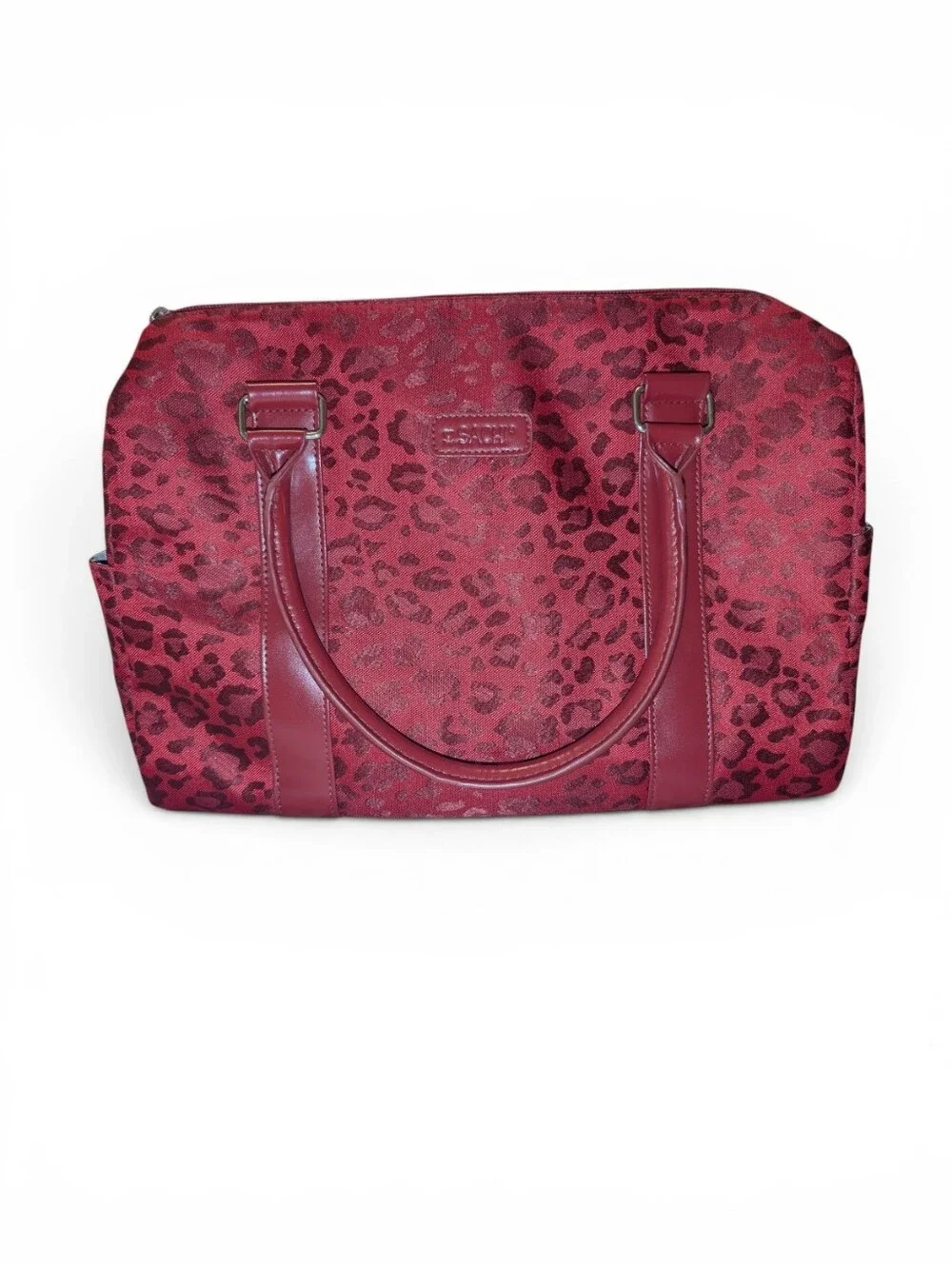 SACHI Burgundy Wine Leopard Print Insulated Tote Crossbody Lunch Travel Bag NEW
